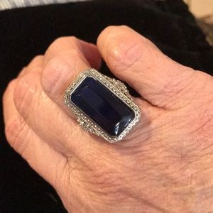 Blue colored stone ring.